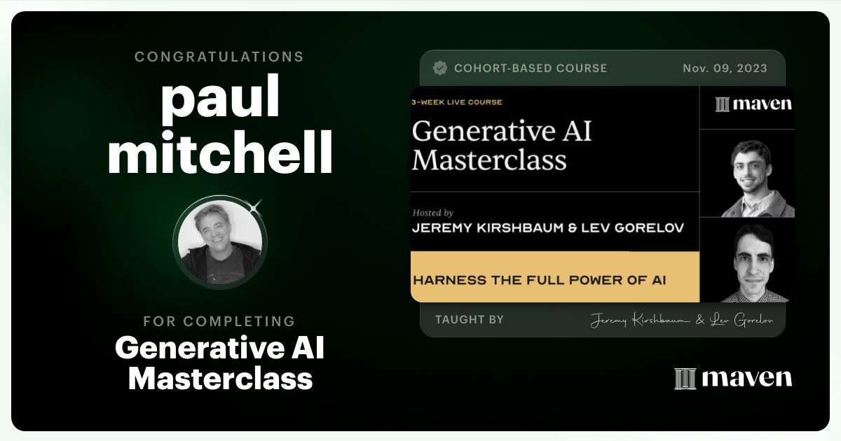 Certificate of Completion for Scale Business Intelligence with AI
