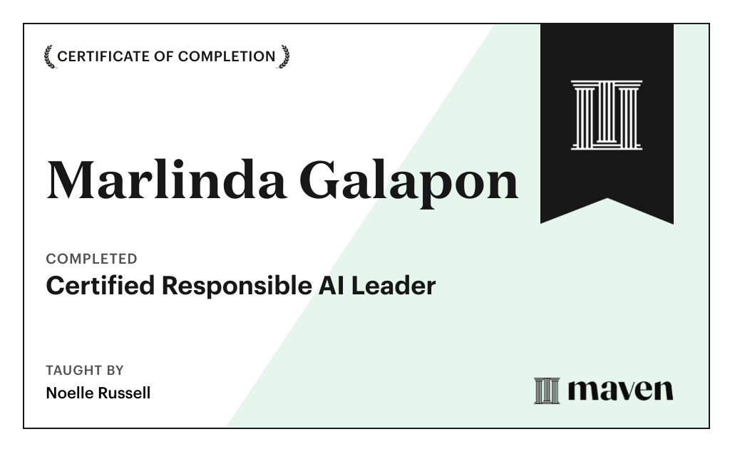 Certificate for Certified Responsible AI Leader