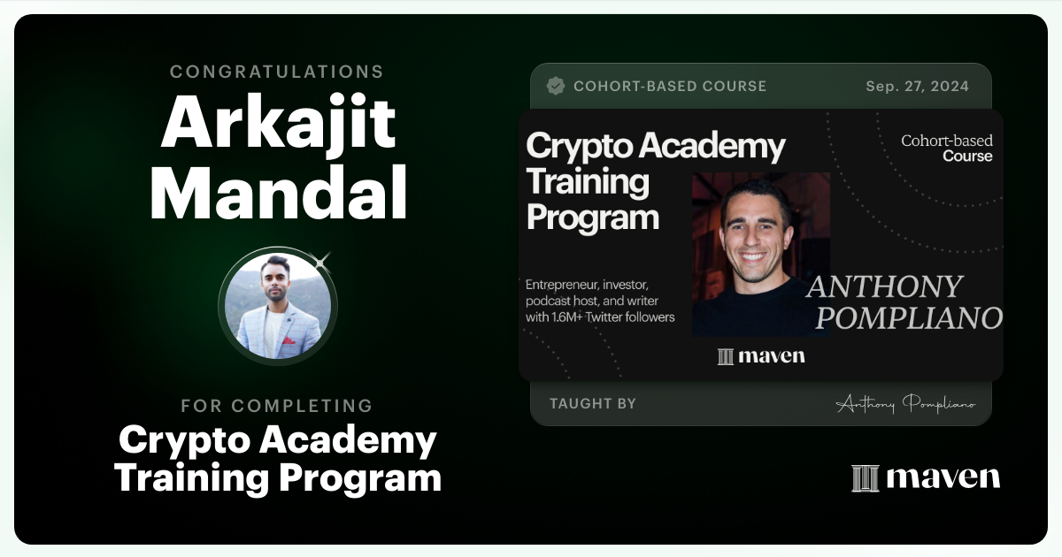 Certificate of Completion for Crypto Academy Training Program