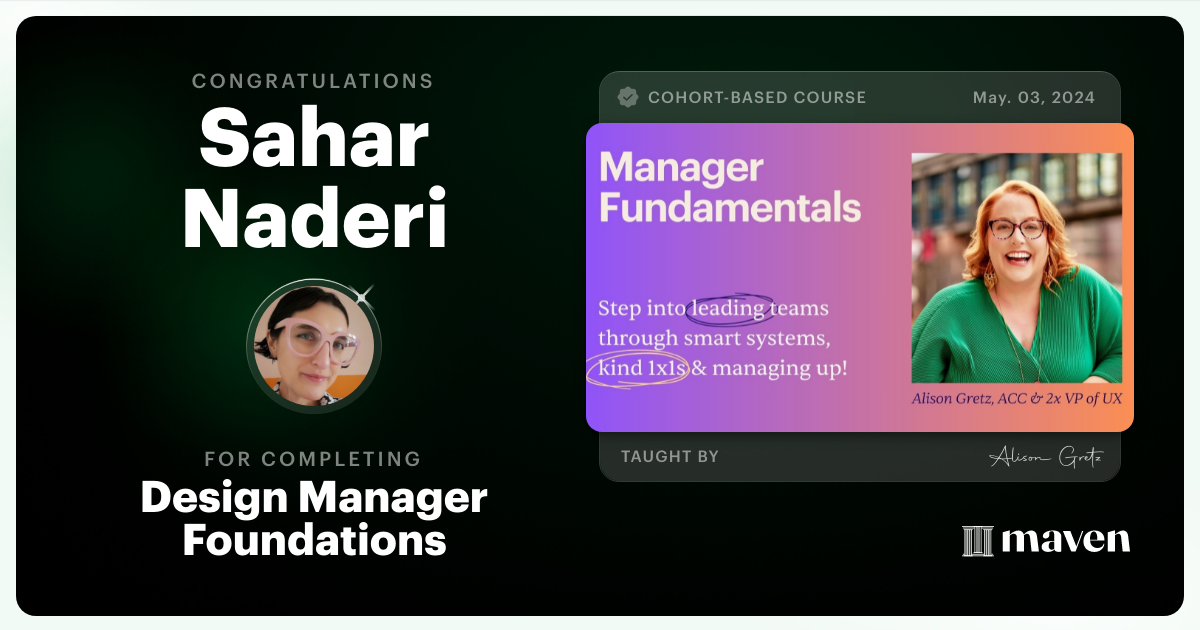 Certificate of Completion for Design Manager Foundations