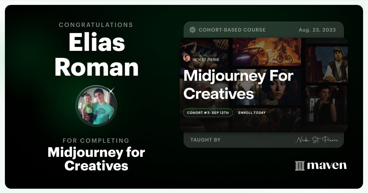 Certificate of Completion for Midjourney for Creatives