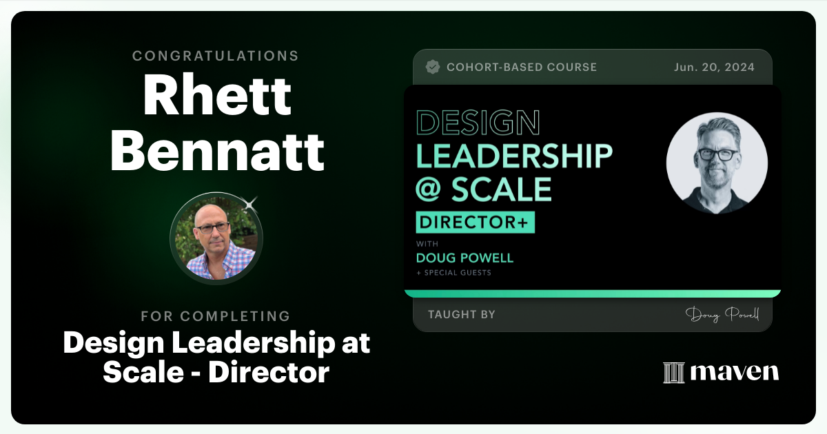 Certificate of Completion for Design Leadership at Scale: Director