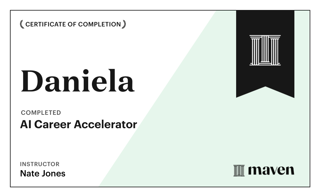 Certificate for AI Career Accelerator
