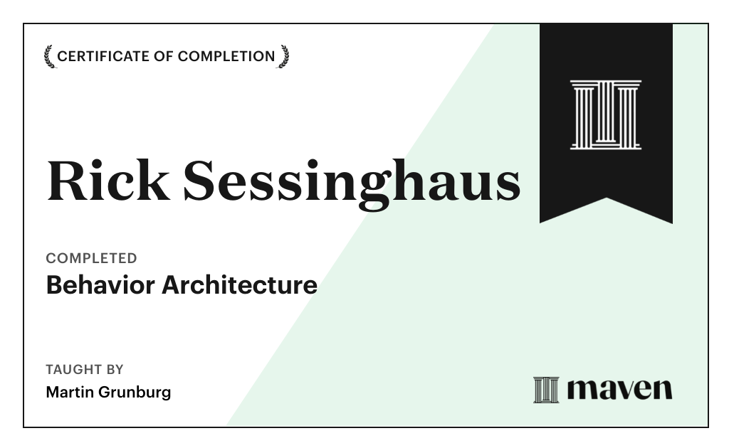 Certificate for Behavior Architecture