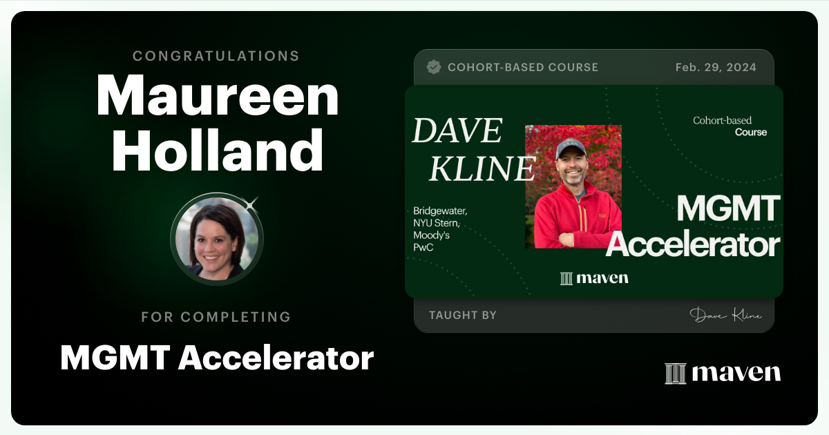 Certificate of Completion for MGMT Accelerator: AI-Enhanced Leadership