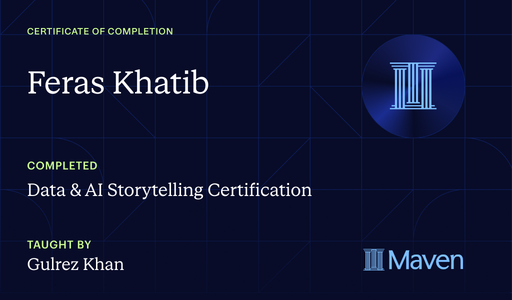 Certificate for Data & AI Storytelling Certification
