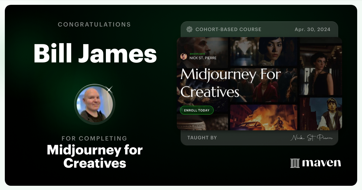 Certificate of Completion for Midjourney for Creatives