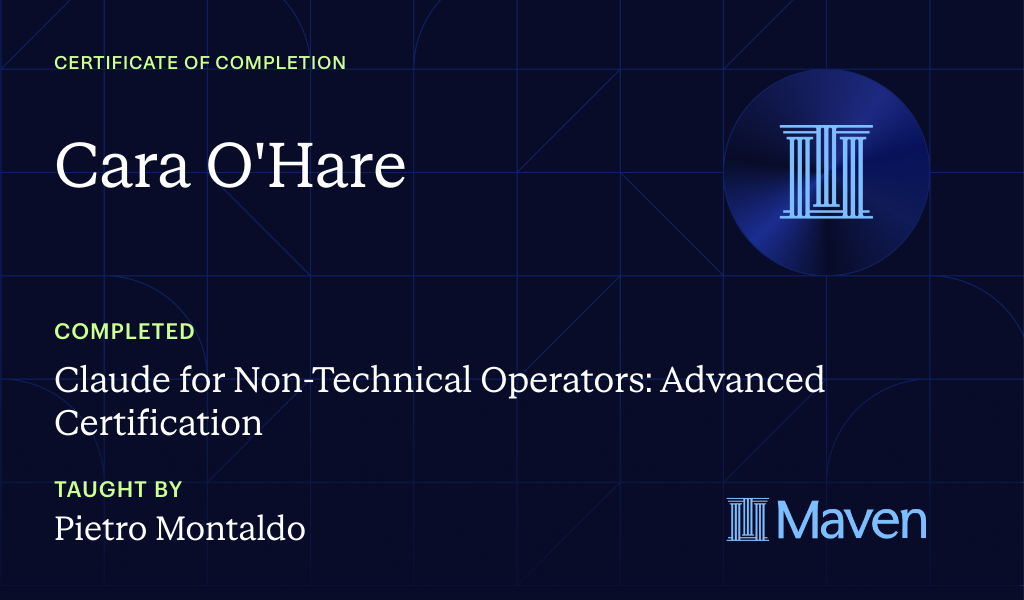Certificate for Claude for Non-Technical Operators: Advanced Certification
