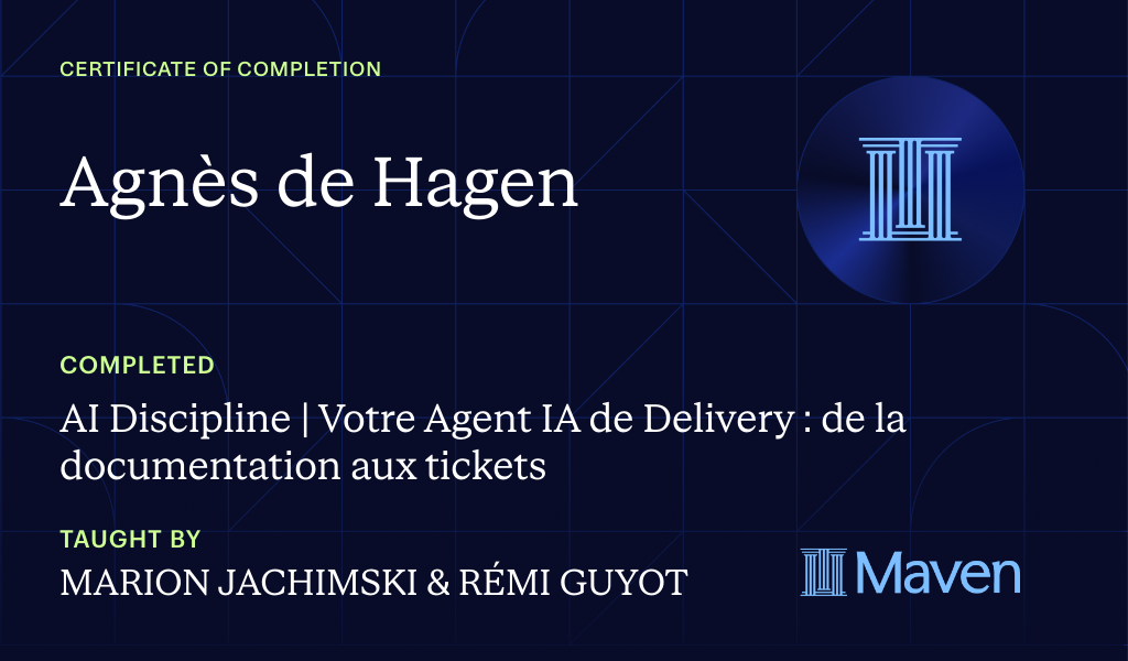 Certificate for AI Discipline | Votre Agent IA de Delivery : de la documentation aux tickets