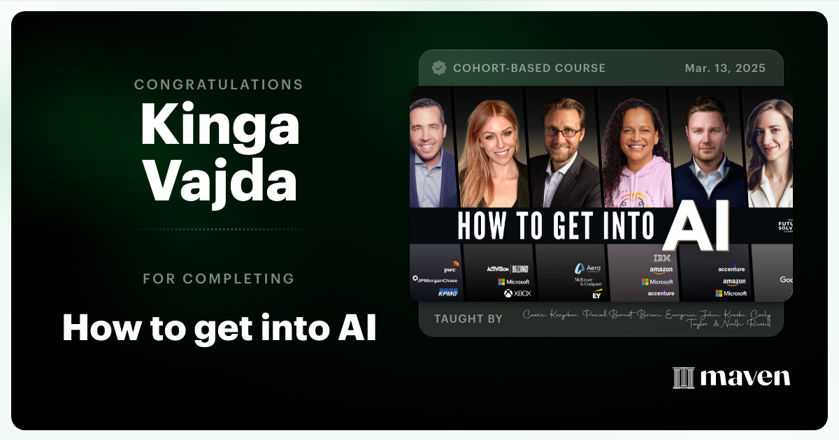 Certificate of Completion for How to get into AI