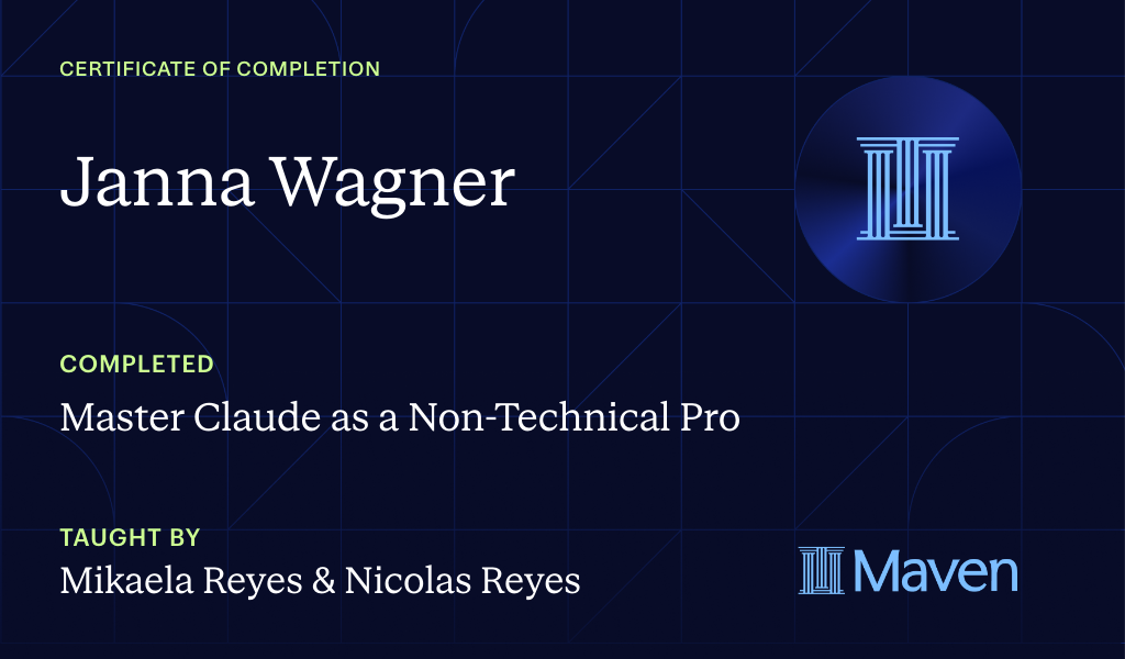 Certificate for Master Claude as a Non-Technical Pro