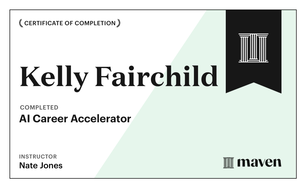 Certificate for AI Career Accelerator