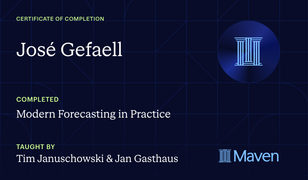 Certificate for Modern Forecasting in Practice