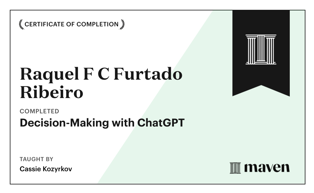 Certificate for Decision-Making with ChatGPT