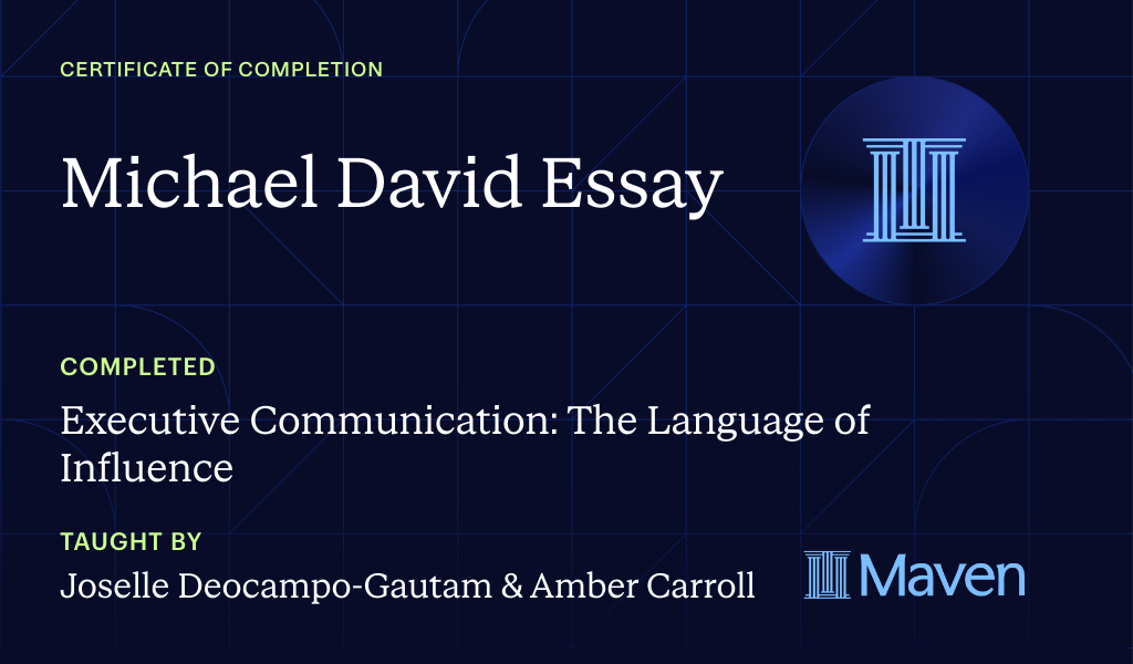 Certificate for Executive Communication: The Language of Influence