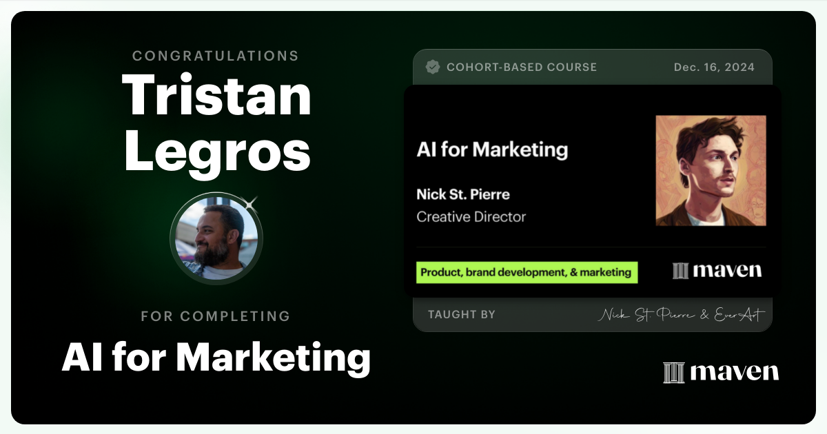 Certificate of Completion for AI for Marketing