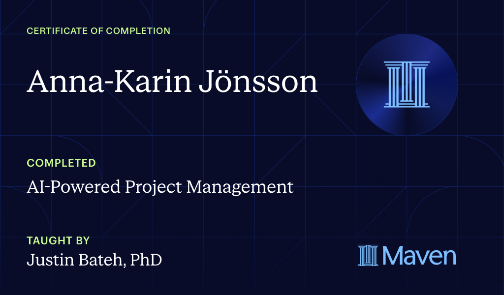 Certificate for AI-Powered Project Management Certification