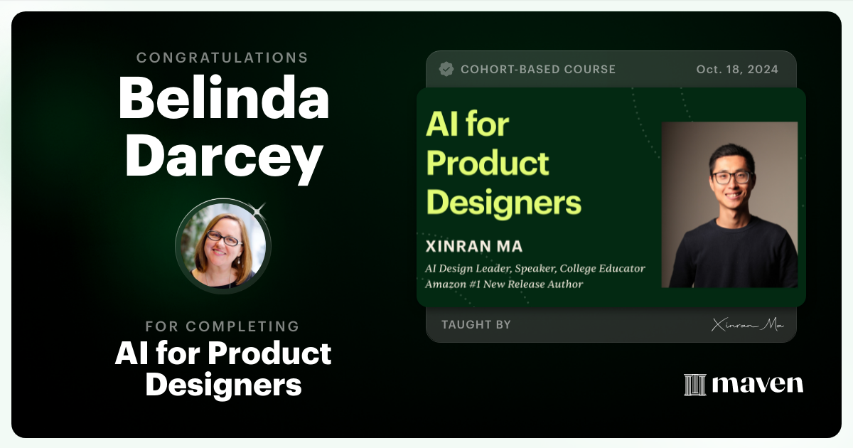 Certificate of Completion for AI for Product Designers