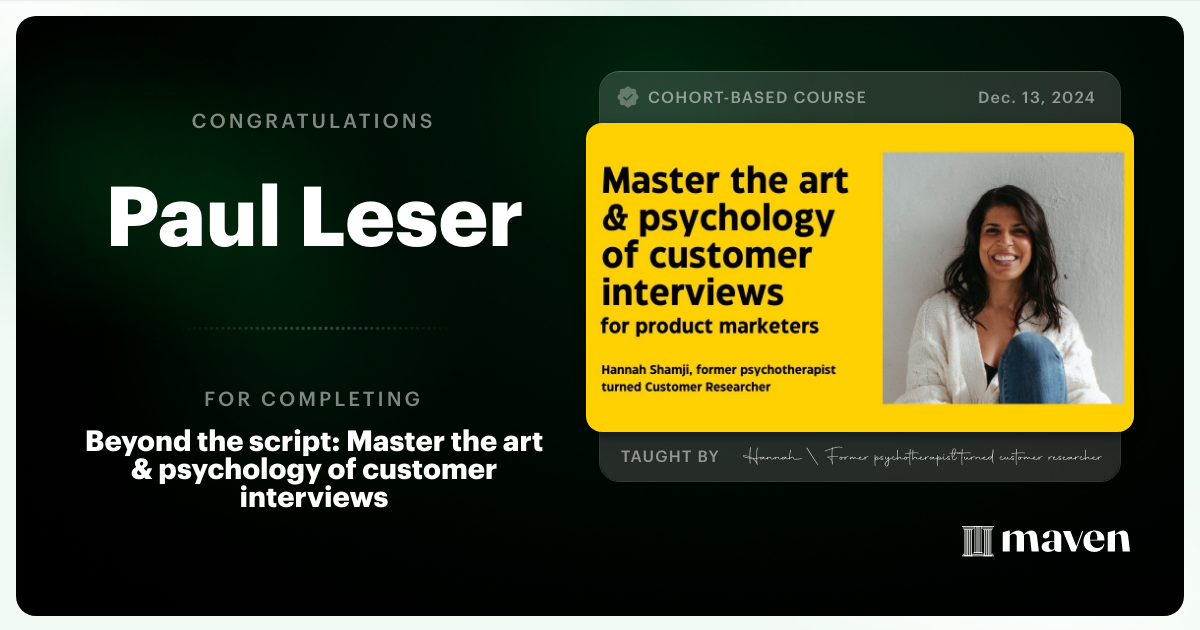 Certificate of Completion for How to get inside your customers' heads