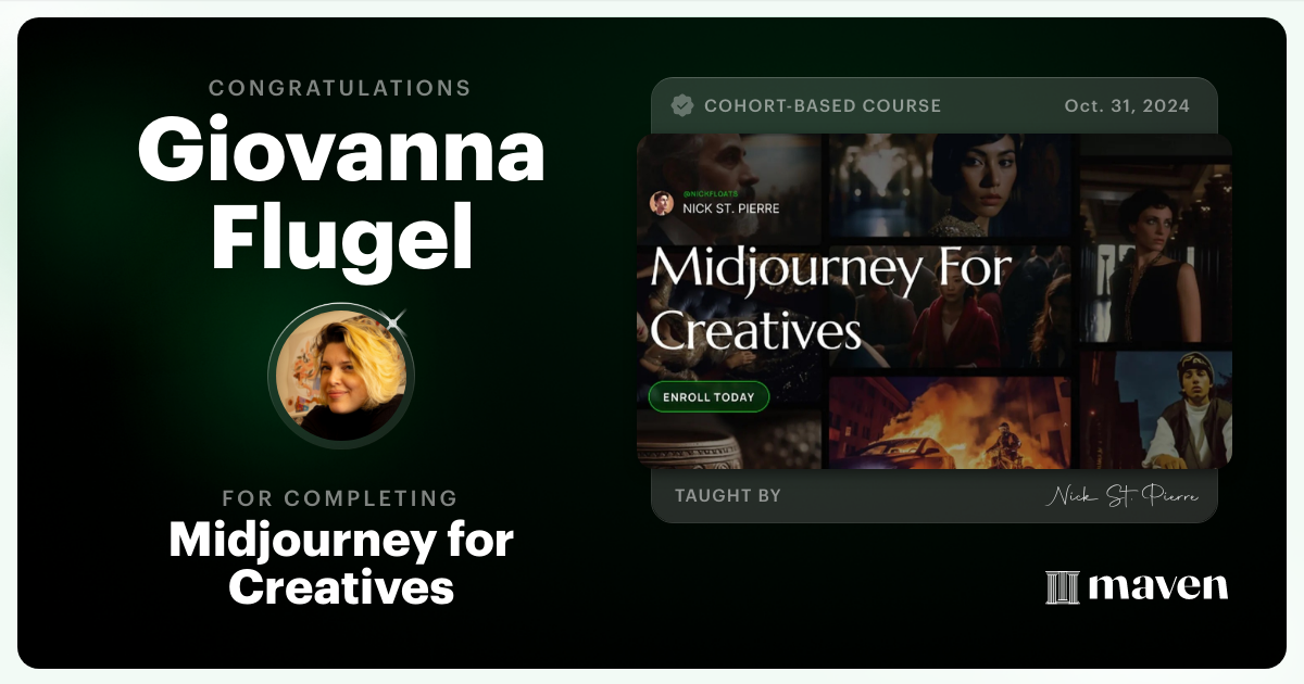 Certificate of Completion for Midjourney for Creatives