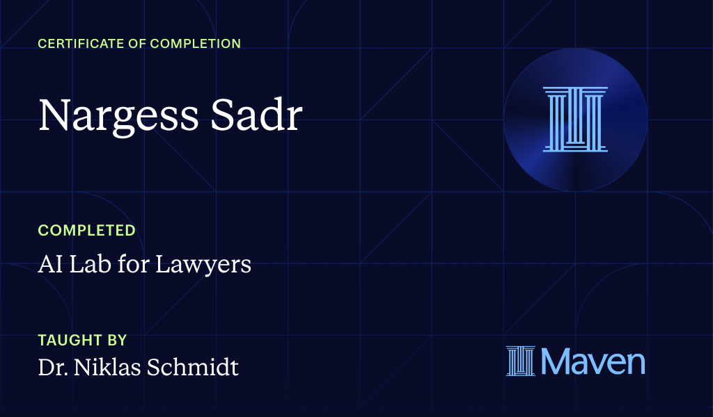 Certificate for AI Lab for Lawyers