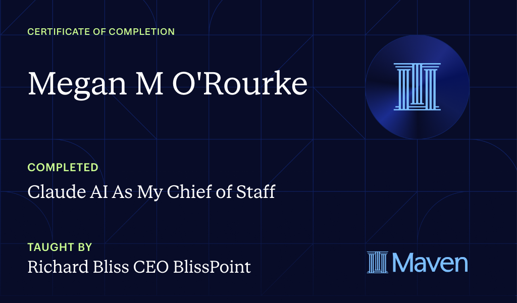 Certificate for Claude AI As My Chief of Staff