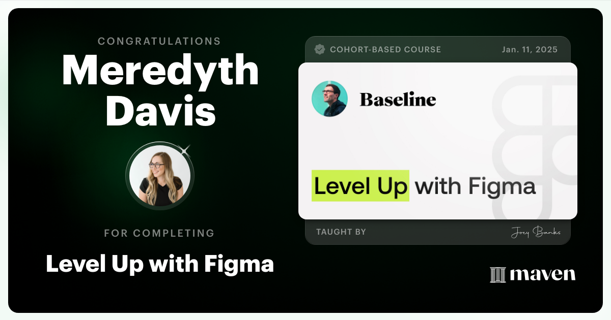 Certificate of Completion for Level Up with Figma