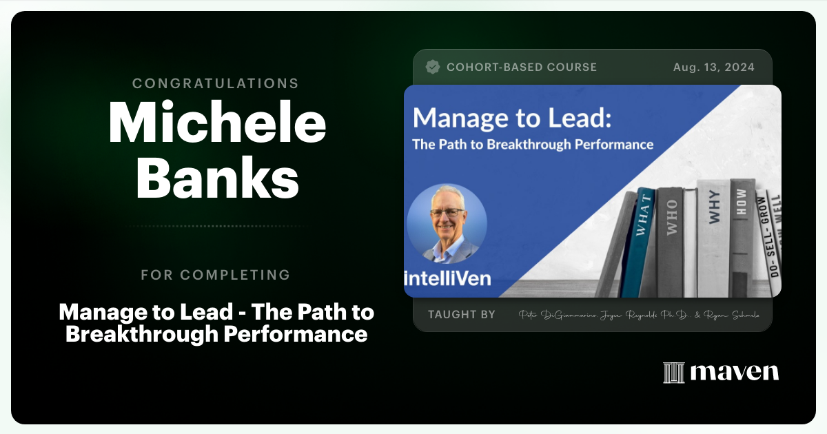 Certificate of Completion for Executive Alignment for Enterprise Operations and Governance