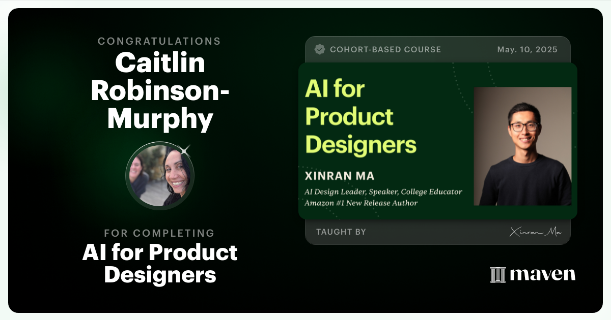 Certificate of Completion for AI for Product Designers