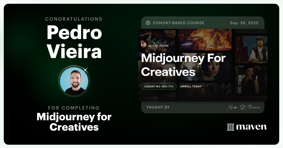 Certificate of Completion for Midjourney for Creatives