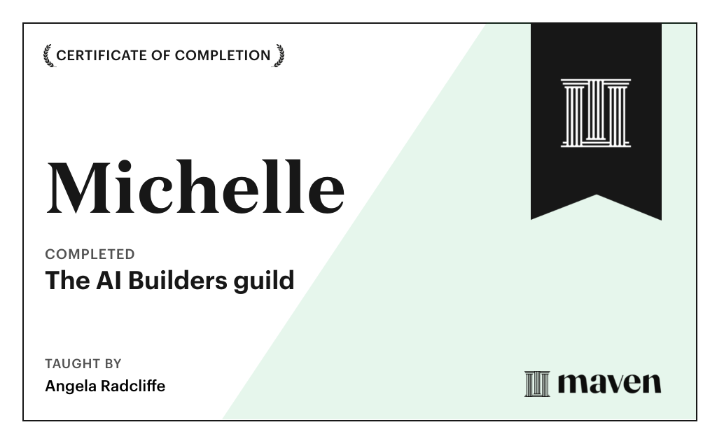 Certificate for The AI Builders guild
