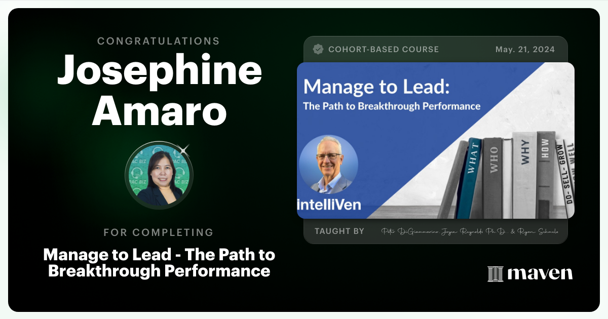 Certificate of Completion for Executive Alignment for Enterprise Operations and Governance