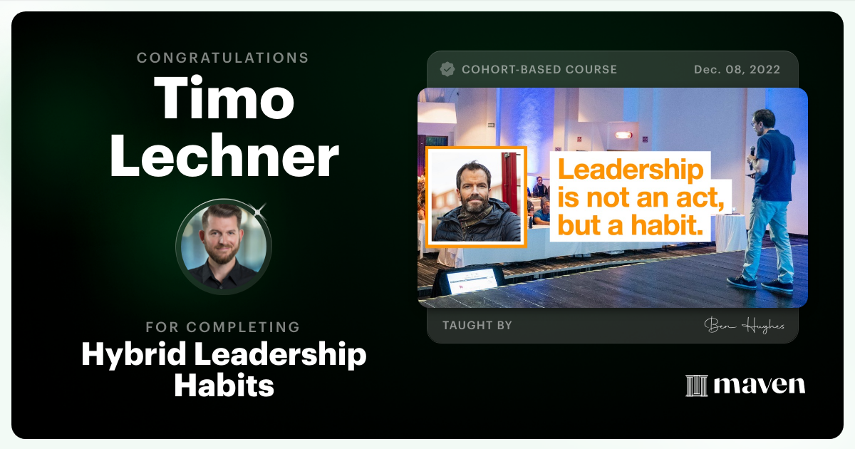 Certificate of Completion for Hybrid Leadership Habits