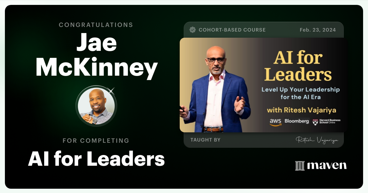 Certificate of Completion for Agentic AI for Leaders