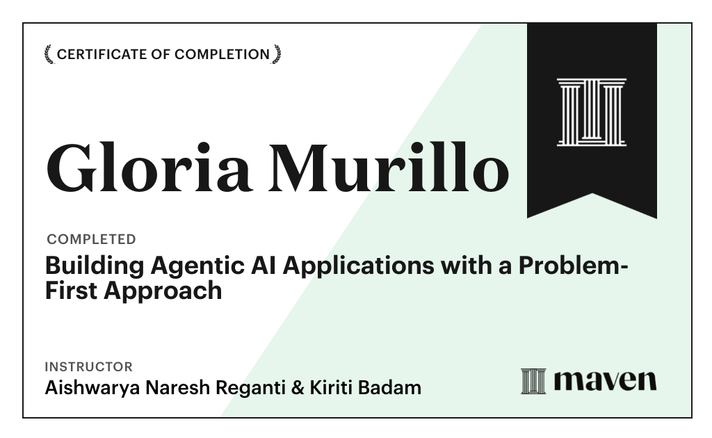 Certificate for Building Agentic AI Applications with a Problem-First Approach