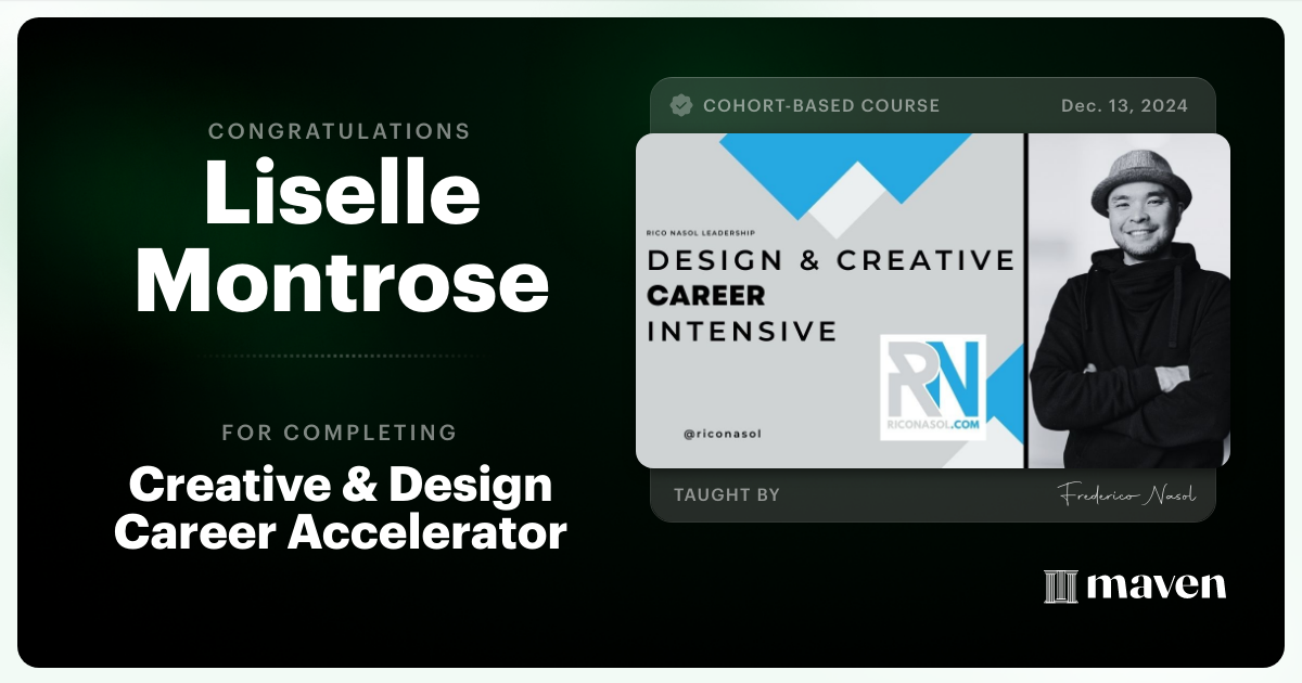 Certificate of Completion for Tech & Design Career Accelerator