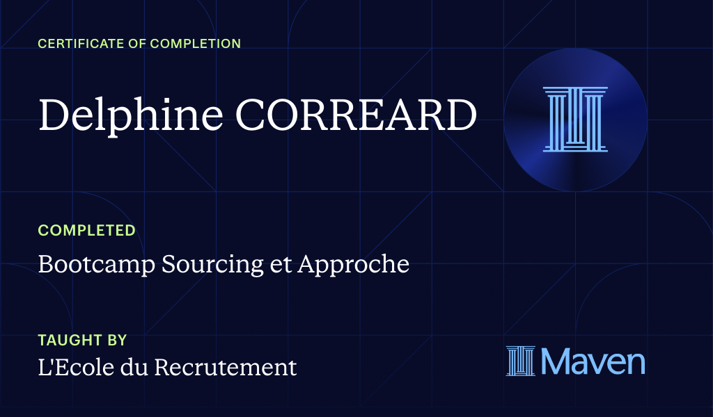 Certificate for Bootcamp Sourcing et Approche