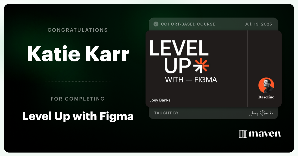 Certificate of Completion for Level Up with Figma