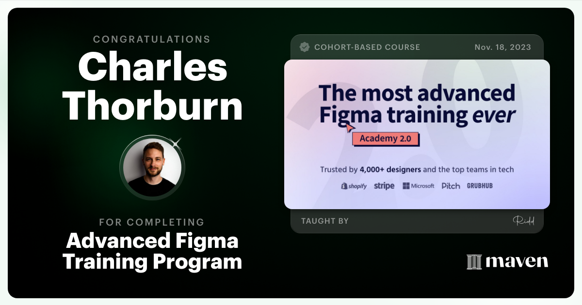 Certificate of Completion for Advanced Figma Training Program