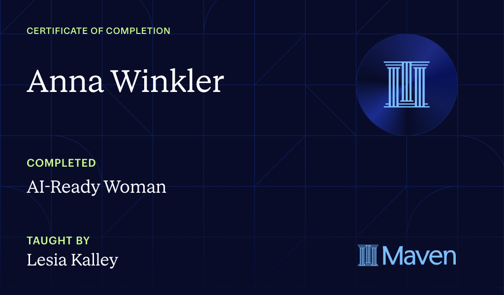Certificate for AI-Ready Woman