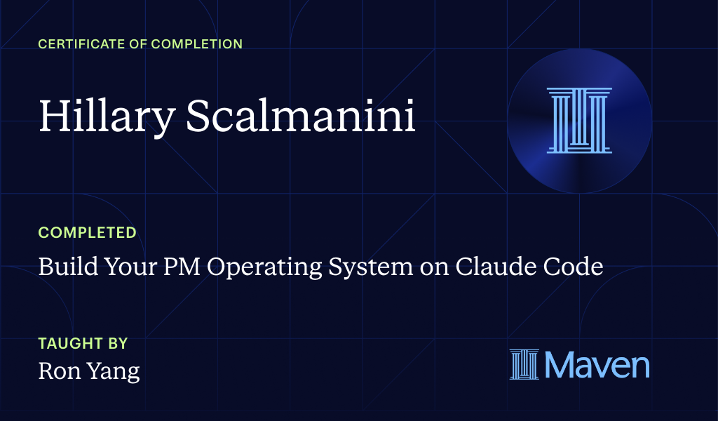 Certificate for Build Your PM Operating System on Claude Code