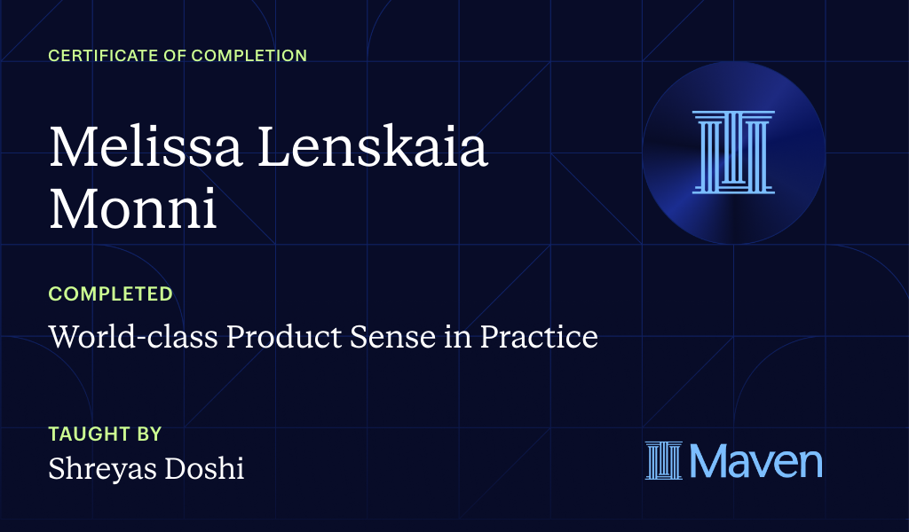 Certificate for World-class Product Sense in Practice