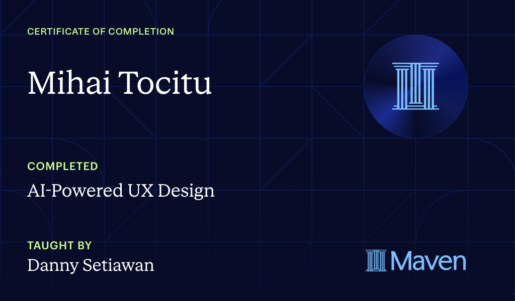 Certificate for AI-Powered UX Design