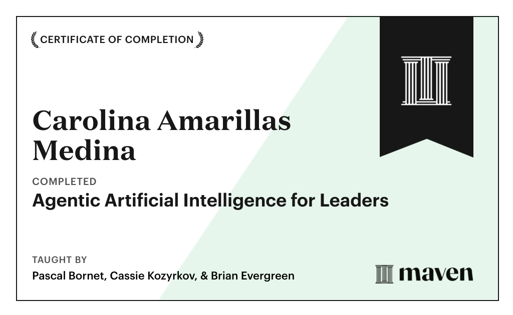 Certificate for Agentic Artificial Intelligence for Leaders