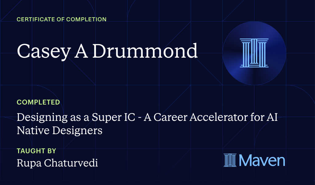 Certificate for Master UX Design for AI - A Career Accelerator for AI Native Designers