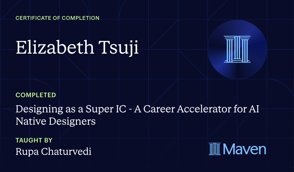 Certificate for Master UX Design for AI - A Career Accelerator for AI Native Designers