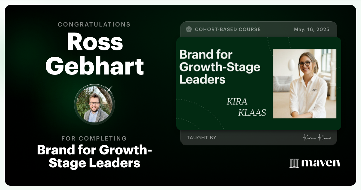 Certificate of Completion for Brand for Growth-Stage Leaders: The 2026 Playbook