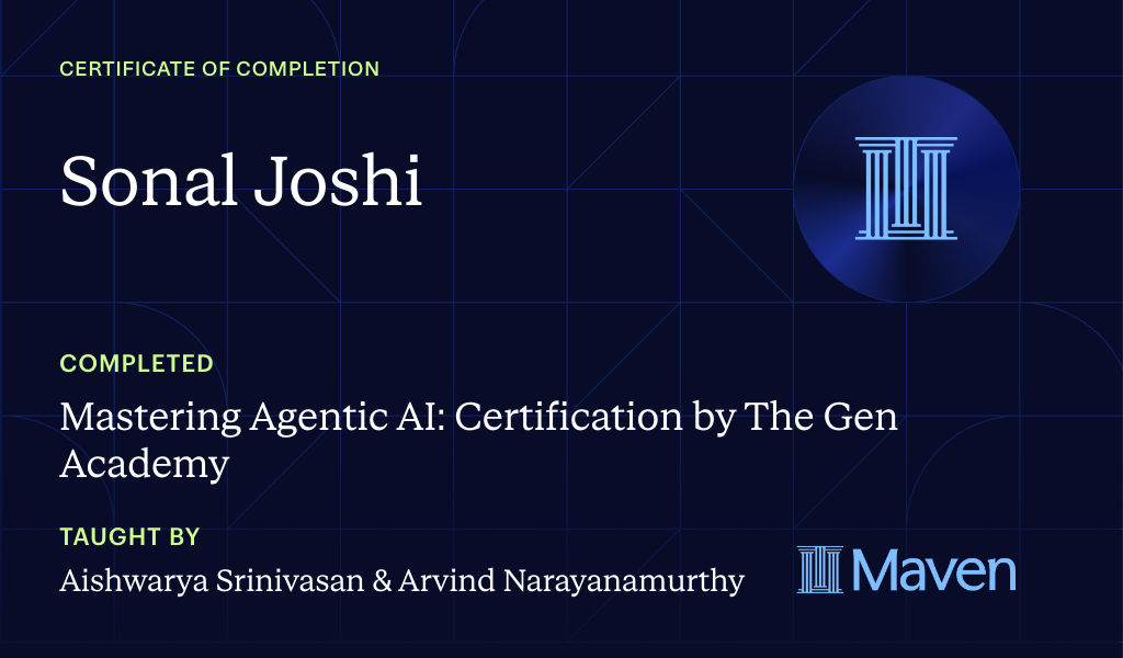 Certificate for Mastering Agentic AI: Certification by The Gen Academy
