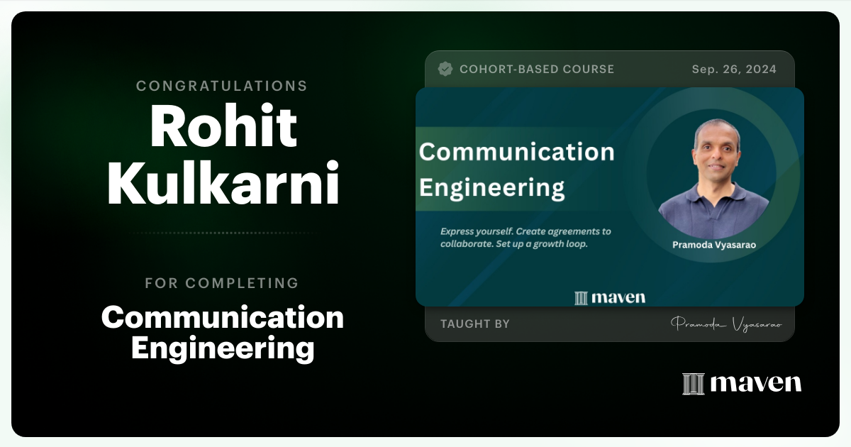 Certificate of Completion for Communication Engineering