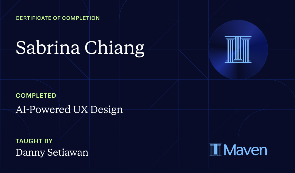 Certificate for AI-Powered UX Design